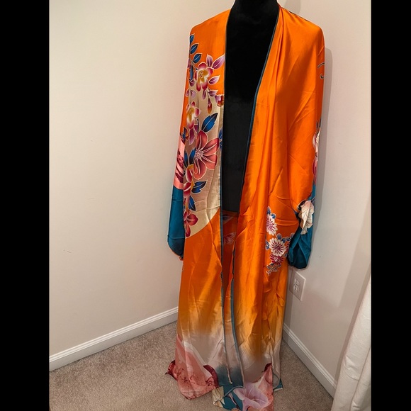 Brand New! One Size Silky Open Front Kimono